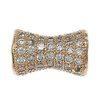 Cubic Zirconia Micro Pave Brass Beads, Barbell, plated, micro pave cubic zirconia Approx 1.5mm 