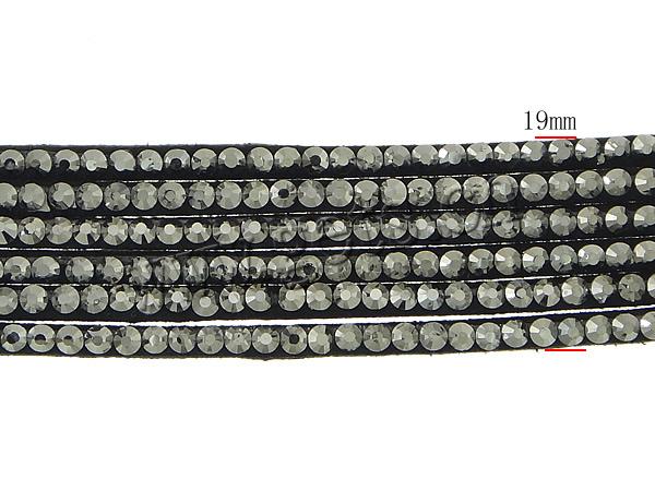 Slake Armband, Baumwollsamt, Eisen Druckknopf Verschluss, plattiert, mit Strass, keine, 19mm, Länge:ca. 8.5 ZollInch, verkauft von Strang