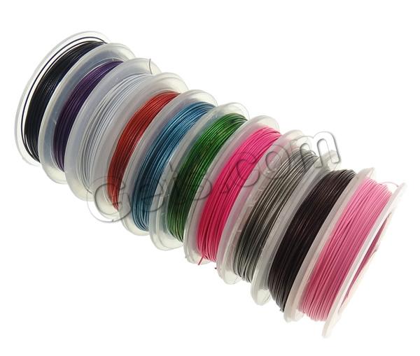Tiger Tail Wire, with plastic spool, with rubber covered & Customized, more colors for choice, Length:Approx 100 m, Approx 10PCs/Lot, 10m/PC, Sold By Lot
