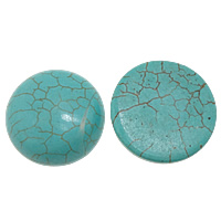 Synthetic Turquoise Cabochon, Flat Round, Customized & flat back, turquoise blue 