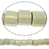 Glazed Porcelain Beads, Column, lustrous, beige Approx 10mm Approx 10.5 Inch, Approx 