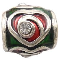 Enamel Zinc Alloy European Beads, Drum, plated, Customized & without troll & with rhinestone nickel, lead & cadmium free Approx 5mm 