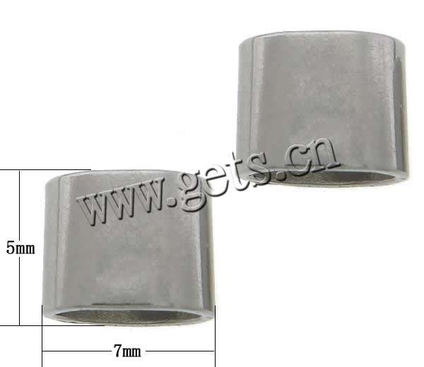 Stainless Steel Slide Charm, Rectangle, original color, 7x5x4mm, Hole:Approx 5x3mm, Sold By PC