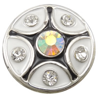 Zinc Alloy Jewelry Snap Button, Flat Round, plated, Customized & enamel & with rhinestone nickel, lead & cadmium free 