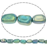 Glasierte Porzellan Perlen, Rechteck, glaciert, glänzend, 9x15mm, Bohrung:ca. 2mm, Länge:ca. 7.5 ZollInch, ca. 13PCs/Strang, verkauft von Strang