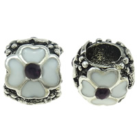 Enamel Zinc Alloy European Beads, Drum, plated, Customized & without troll & with rhinestone Approx 5mm 