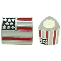 Enamel Zinc Alloy European Beads, Triangle, plated, Customized & without troll Approx 5mm 