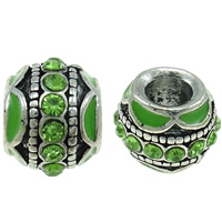Rhinestone Zinc Alloy European Beads, Drum, plated, Customized & without troll & enamel Approx 5mm 