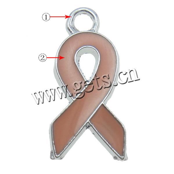 Awareness Ribbon Pendant, Zinc Alloy, with enamel, plated, enamel, more colors for choice, 21x10mm, Sold By PC