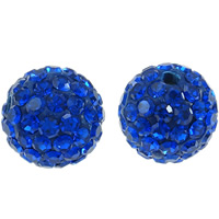 Perles d'argile Pave strass, argile, Rond, avec 65 pcs stras, plus de couleurs à choisir, protéger l'environnement, sans nickel, plomb et cadmium, 12mm Environ 1.5mm, Vendu par PC