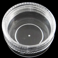 Plastic Bead Container, Flat Round, transparent 