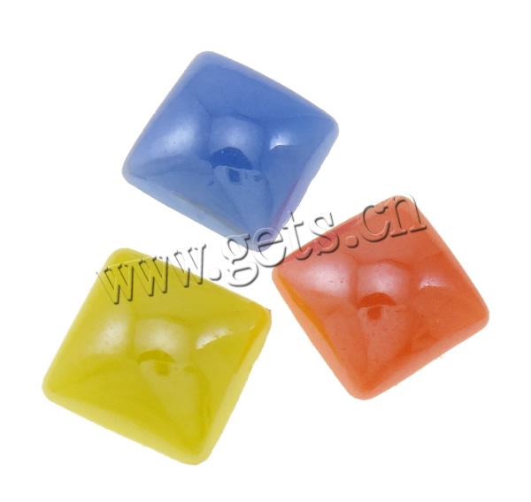 Porcelain Cabochon, Square, flat back, more colors for choice, Sold By Bag