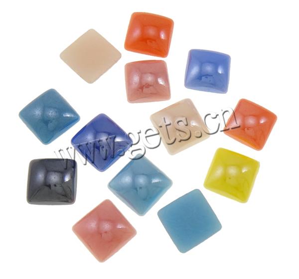 Porcelain Cabochon, Square, flat back, more colors for choice, Sold By Bag