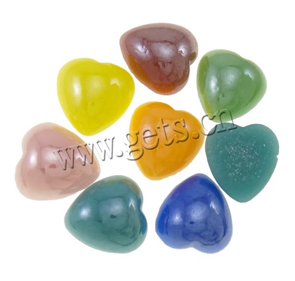 Porcelain Cabochon, Heart, flat back, more colors for choice, Sold By Bag