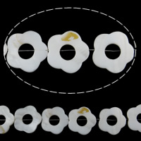 Natural Freshwater Shell Beads, Flower, white Approx 1mm Approx 15 Inch  