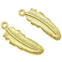 Zinc Alloy Feather Pendants, plated cadmium free, 23mm Approx 3.5mm, Approx 
