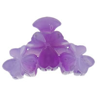 Acrylique griffes pince à cheveux, fleur, peinture, violet Vendu par sac