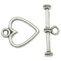 Zinc Alloy Toggle Clasp, Heart, plated, single-strand nickel, lead & cadmium free  Approx 2mm 