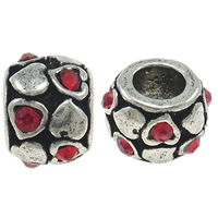 Rhinestone Zinc Alloy European Beads, Drum, plated, Customized & without troll Approx 4mm 