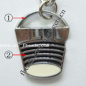 Zinc Alloy Hat Pendants, plated, enamel, more colors for choice, 18x23x3mm, Sold By PC