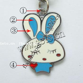 Zinc Alloy Enamel Pendants, Rabbit, plated, more colors for choice, 20x28x2mm, Sold By PC