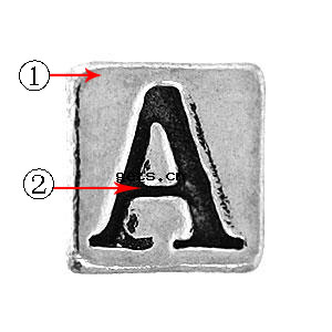 Alfabeto cinc aleación Breca, aleación de zinc, Cúbico, chapado, con el patrón de la letra & sin rosca, más colores para la opción, agujero:aproximado 4.5mm, Vendido por UD