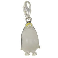 Zinc Alloy Lobster Clasp Charm, Penguin, plated, Customized & enamel Approx 