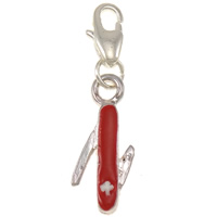 Zinc Alloy Lobster Clasp Charm, Knife, plated, Customized & enamel Approx 