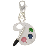 Zinc Alloy Lobster Clasp Charm, plated, enamel Approx 