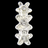 Zinc Alloy Spacer Bar, Flower, plated  & with rhinestone Approx 1mm 