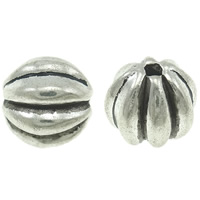 gewellte Perlen aus Zinklegierung, Kürbis, plattiert, keine, frei von Nickel, Blei & Kadmium, 10mm, Bohrung:ca. 2mm, ca. 555PCs/kg, verkauft von kg