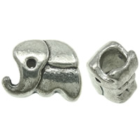 Zinklegierung Perlen Einstellung, Elephant, plattiert, Europa & ohne troll, keine, frei von Nickel, Blei & Kadmium, 11x9x7mm, Bohrung:ca. 5mm, ca. 625PCs/kg, verkauft von kg