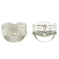 925 Sterling Silver Tension Ear Nut, plated Approx 0.5mm 