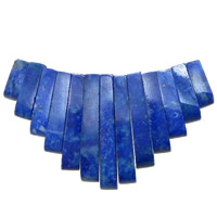 Gemstone Graduated Pendant Beads, Natural Lapis Lazuli, 4-5x10-28x4-4.5mm Approx 1.5mm Approx 2 Inch 