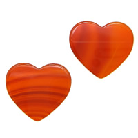 Roter Achat Cabochon, Herz, flache Rückseite, 15x17x2mm, verkauft von PC