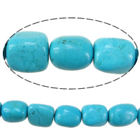 Synthetische Türkis Perlen, Trommel, blau, 18-20x17.5-19x14-16mm, Bohrung:ca. 1.5mm, Länge:ca. 16 ZollInch, 22PCs/Strang, verkauft von Strang