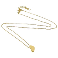 Edelstahl Schmuck Halskette, mit Verlängerungskettchen von 1.5Inch, Herz, plattiert, Oval-Kette, keine, Länge:ca. 18 ZollInch, verkauft von Strang