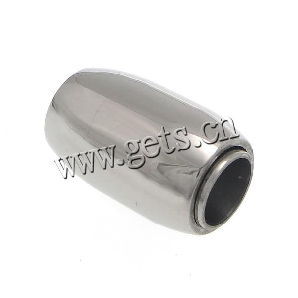 Round Stainless Steel Magnetic Clasp, Tube, plated, more colors for choice, 13.8x7mm, Hole:Approx 3mm, Sold By PC