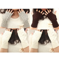 Wool Half Finger Glove, Unisex, mixed colors, 21cm 