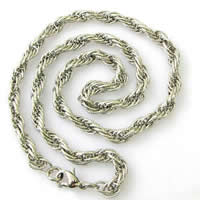 Halskette, 316 L Edelstahl, Seil-Kette, originale Farbe, 5mm, Länge:ca. 20 ZollInch, verkauft von Strang