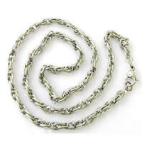 Halskette, 316 L Edelstahl, Seil-Kette, originale Farbe, 4mm, Länge:ca. 20 ZollInch, verkauft von Strang
