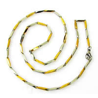 Halskette, 316 L Edelstahl, plattiert, Bar-Kette & zweifarbig, 2mm, Länge:ca. 20 ZollInch, verkauft von Strang