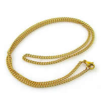 Halskette, 316 L Edelstahl, goldfarben plattiert, Twist oval, 2mm, Länge:ca. 20 ZollInch, verkauft von Strang