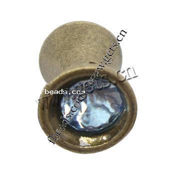 Strass Messing Perlen, Hantel, plattiert, mit Strass, keine, 11x8mm, Bohrung:ca. 1mm, verkauft von PC