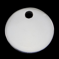 スターリングシルバー タグ, 92.5％純度シルバー, 楕円, メッキ, 無色 穴:約 2mm, 売り手 パソコン