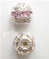 Ball Rhinestone Spacer, Brass, Round, plated, with Mideast rhinestone & hollow Grade A, 6mm Approx 1mm 