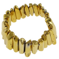 Природный кварцевый браслет, Кусочки, плакирован золотом, 10-36mm, длина:Приблизительно 7.5 дюймовый, продается Strand