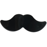 Acrylic Hair Barrette, with Stainless Steel, Mustache, painted, black 