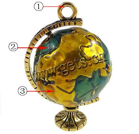 Brass Jewelry Pendants, plated, Customized & enamel, more colors for choice, 40mm, Hole:Approx 2-3mm, Sold By PC