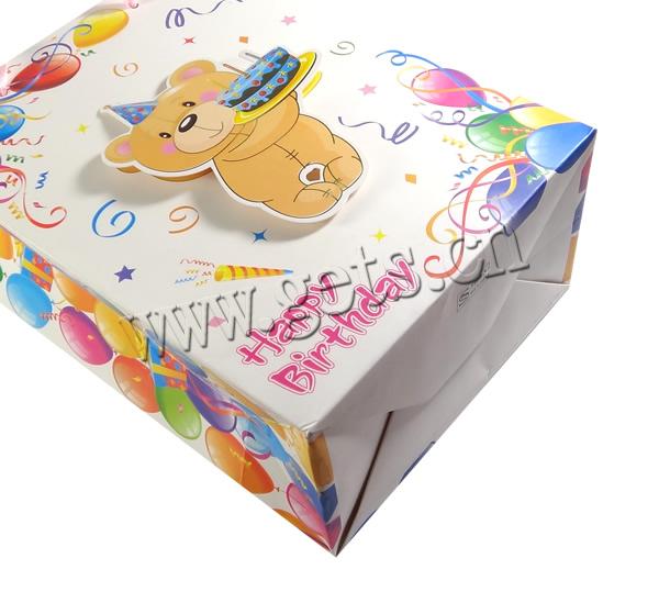 Gift Shopping Bag, Paper, with Satin Ribbon, Rectangle, printing, different size for choice, multi-colored, Sold By Lot